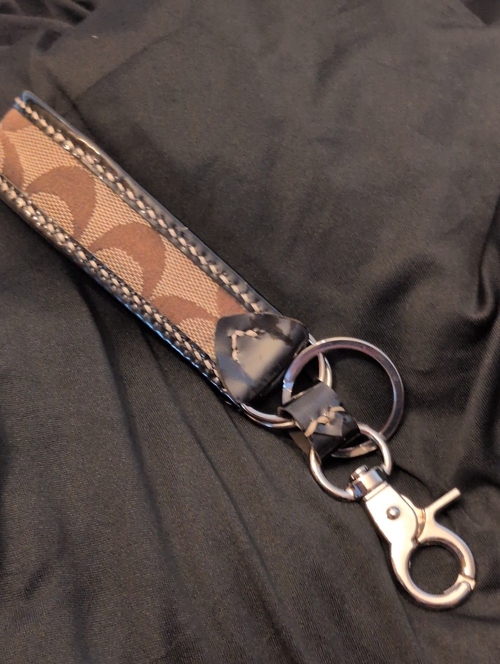 Hand Made Upcycled Coach Key Wristlet